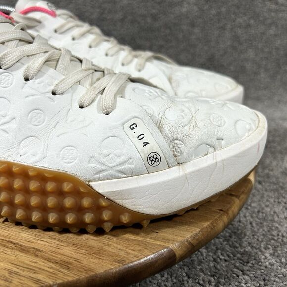 G/Fore G.112 Men\'s Size 12 White Pink Embossed Skull & Tees Golf Shoes Used main image 5
